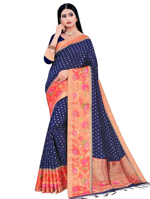 jacquard work banarasi saree with blouse - 17844176 - Very Small Image - 1