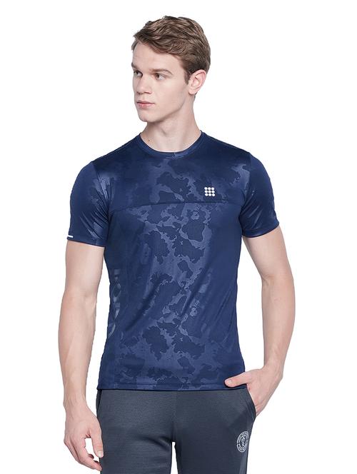 navy blue printed t-shirt - 17844251 - Very Small Image - 1