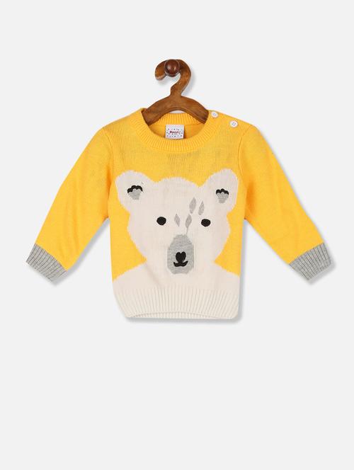 yellow solid regular sweaters & cardigan - 17845743 - Very Small Image - 1