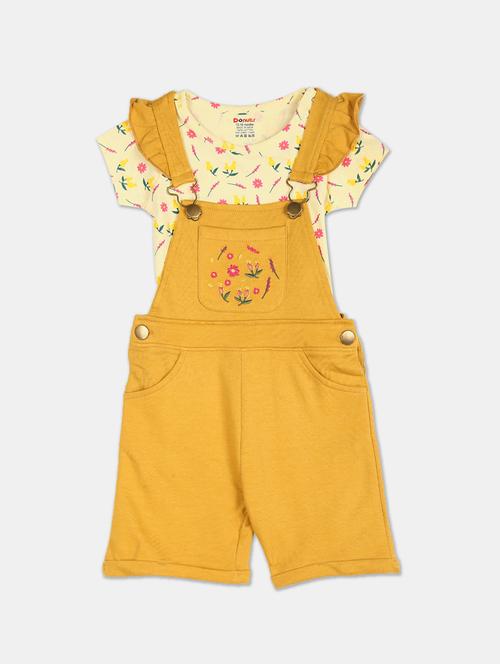 yellow printed dungree - 17845848 - Very Small Image - 1