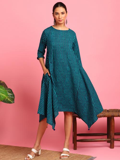 asymmetric hem striped dress - 17845942 - Very Small Image - 1