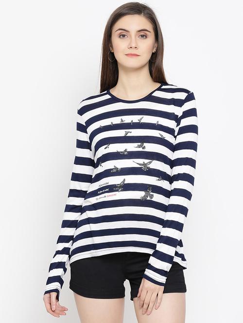 round neck striped tee - 17845993 - Very Small Image - 1