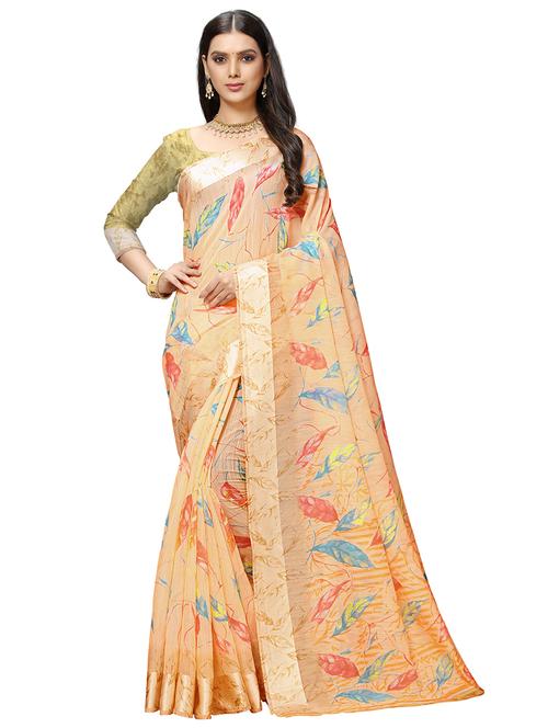 floral printed saree with blouse - 17846046 - Very Small Image - 1
