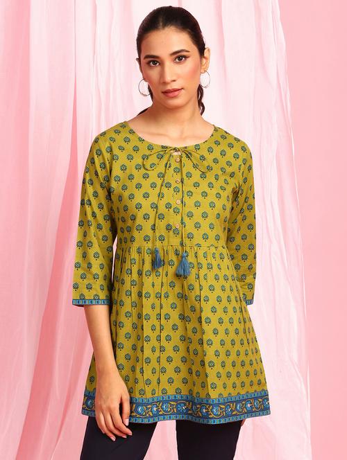 tie up neck printed tunic - 17846755 - Very Small Image - 1