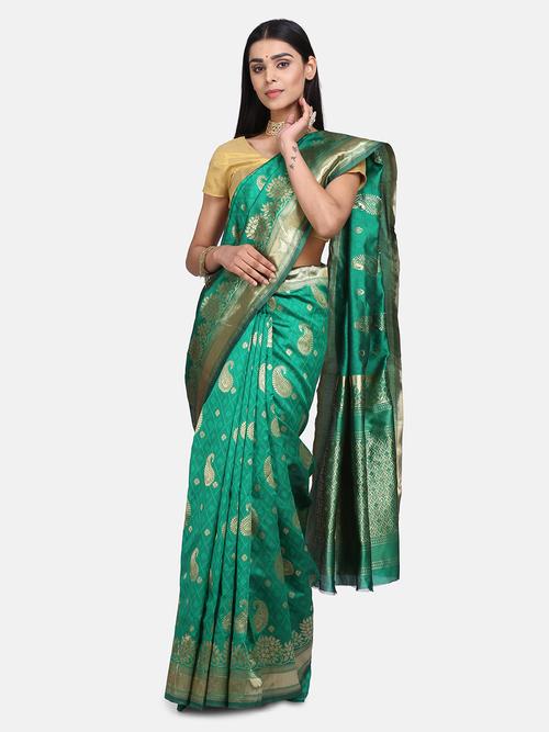 light green art silk designer party - 17847806 - Very Small Image - 1