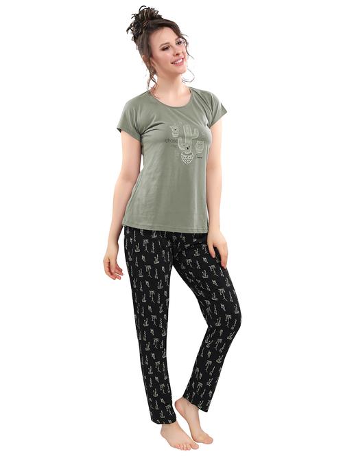 graphic printed nightwear pajama set - 17847817 - Very Small Image - 1