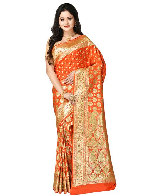 jacquard work banarasi saree with blouse - 17848423 - Very Small Image - 1