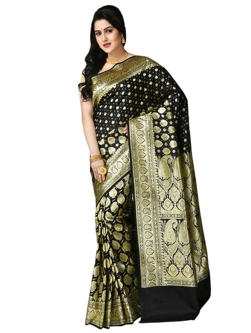 jacquard work banarasi saree with blouse - 17848424 - Very Small Image - 1