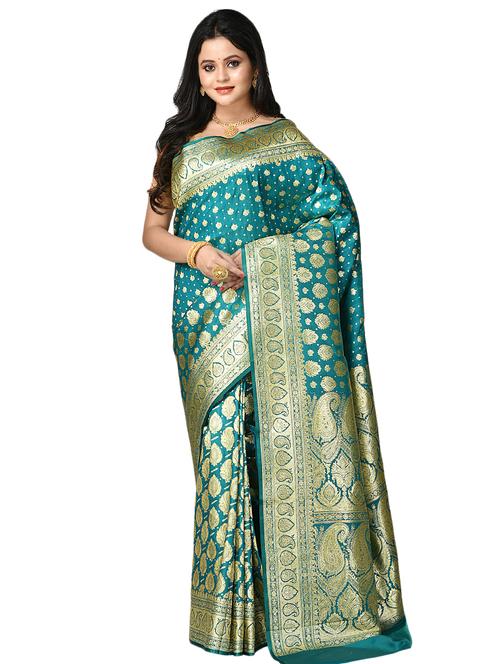 jacquard work banarasi saree with blouse - 17848425 - Very Small Image - 1