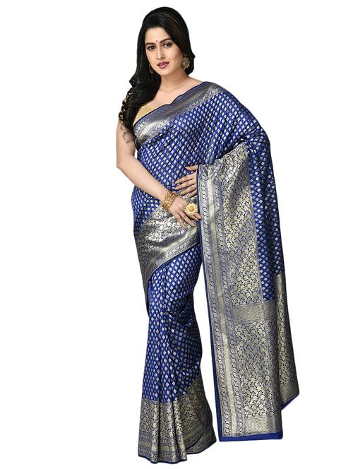 jacquard banarasi saree with blouse - 17848435 - Very Small Image - 1