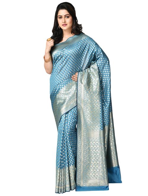 zari work banarasi saree with blouse - 17848436 - Very Small Image - 1