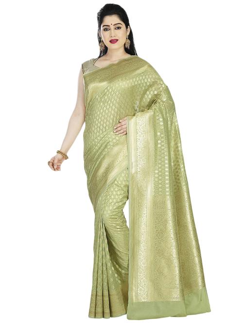 zari work banarasi saree with blouse - 17848439 - Very Small Image - 1