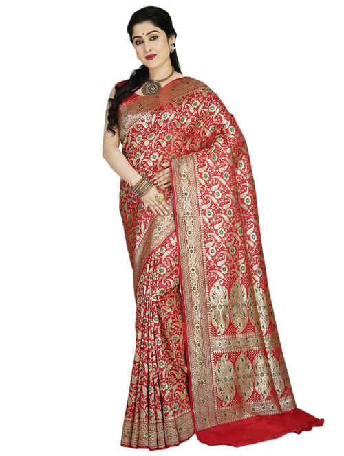 zari work banarasi saree with blouse - 17848444 - Very Small Image - 1