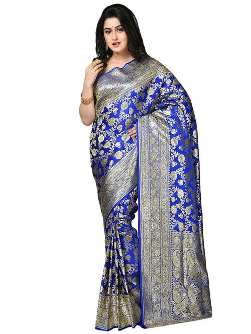 zari work banarasi saree with blouse - 17848448 - Very Small Image - 1
