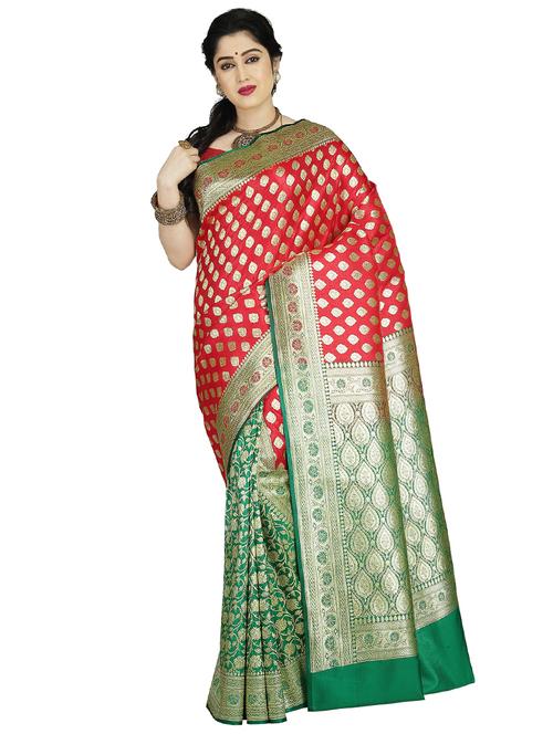 zari work banarasi saree with blouse - 17848454 - Very Small Image - 1