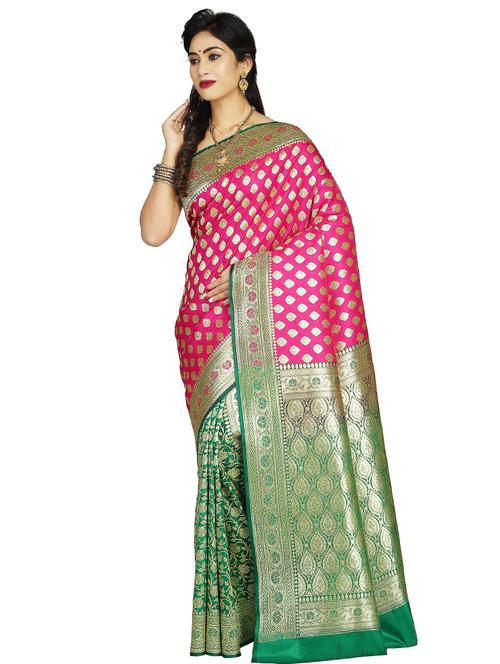 zari work banarasi saree with blouse - 17848456 - Very Small Image - 1