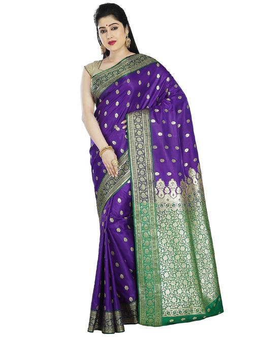 zari work banarasi saree with blouse - 17848457 - Very Small Image - 1