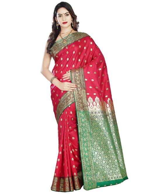 zari work banarasi saree with blouse - 17848460 - Very Small Image - 1