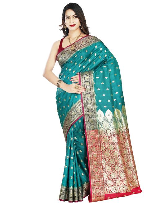zari work banarasi saree with blouse - 17848461 - Very Small Image - 1