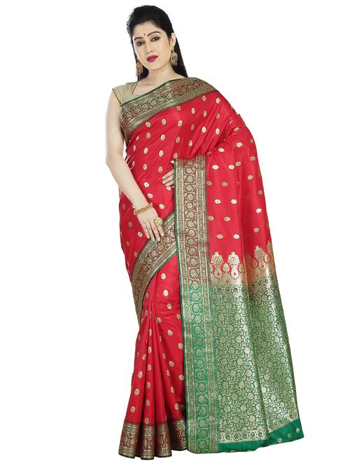 zari work banarasi saree with blouse - 17848462 - Very Small Image - 1