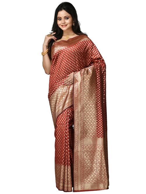 zari work banarasi saree with blouse - 17848553 - Very Small Image - 1
