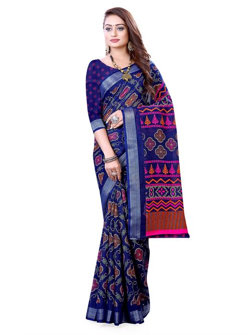 cotton linen saree - 17848633 - Very Small Image - 1