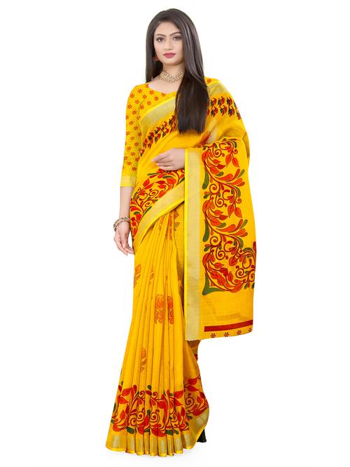 cotton linen saree - 17848637 - Very Small Image - 1