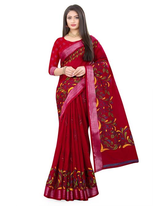 cotton linen saree - 17848638 - Very Small Image - 1