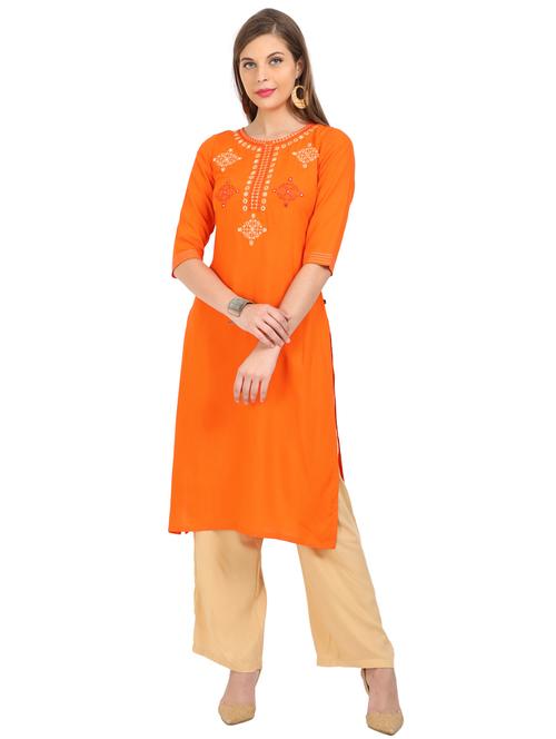 yoke embroidered straight kurta - 17851368 - Very Small Image - 1