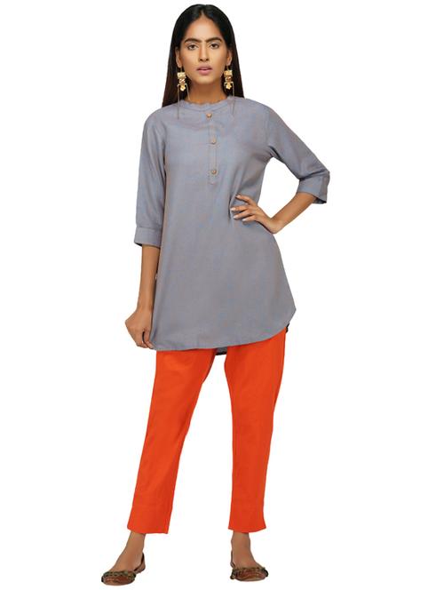 solid straight kurti - 17852191 - Very Small Image - 1