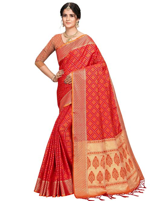 zari work banarasi saree with blouse - 17853306 - Very Small Image - 1