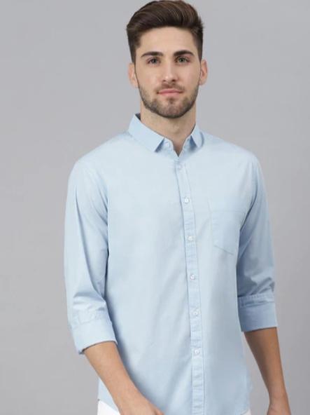 lightblue cotton formal shirt - 17853537 - Very Small Image - 1