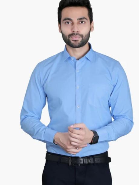 lightblue silk formal shirt - 17853538 - Very Small Image - 1