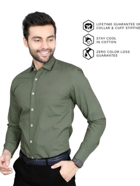 green silk formal shirt - 17853541 - Very Small Image - 1