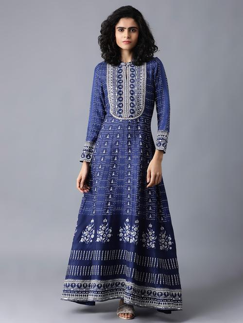 printed flared ethnic dress - 17853590 - Very Small Image - 1