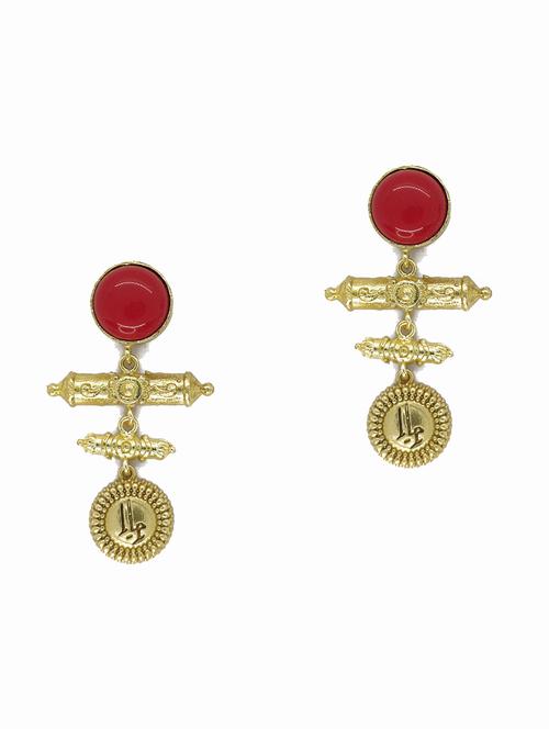red brass drop earring - 17853619 - Very Small Image - 1