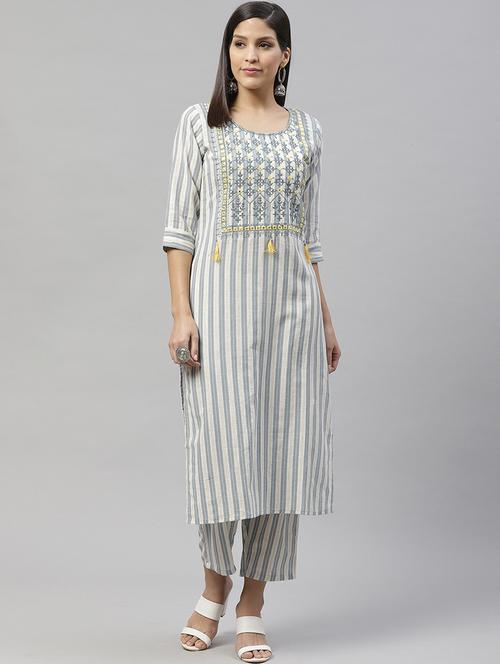embroidered kurta palazzo set - 17853644 - Very Small Image - 1