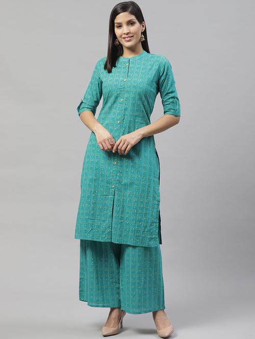 printed kurta palazzo set - 17853647 - Very Small Image - 1