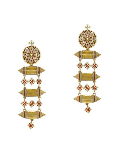 red brass drop earring - 17853695 - Very Small Image - 1
