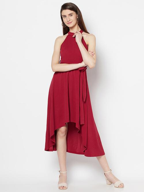tie front solid high low dress - 17853838 - Very Small Image - 1