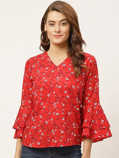 bell sleeved floral top - 17853904 - Very Small Image - 1