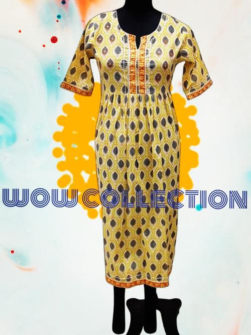 yellow cotton kurti - 17854102 - Very Small Image - 1