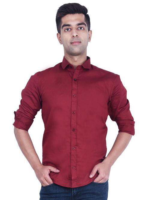 this casual solid shirt has a - 17854190 - Very Small Image - 1