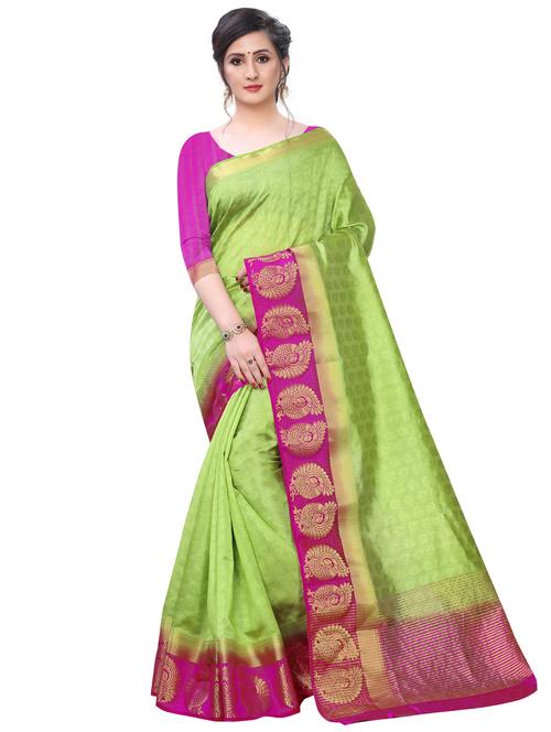 jacquard work kanjivaram saree with blouse - 17854220 - Very Small Image - 1