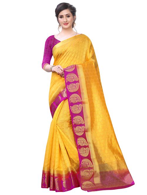 jacquard work kanjivaram saree with blouse - 17854226 - Very Small Image - 1