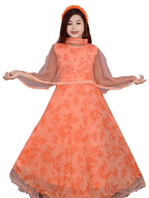 orange net gown - 17854240 - Very Small Image - 1