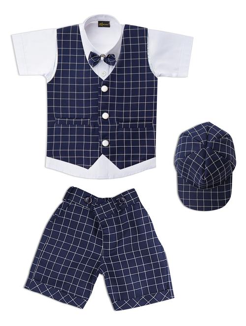 checkered print shorts set with cap - 17854485 - Very Small Image - 1
