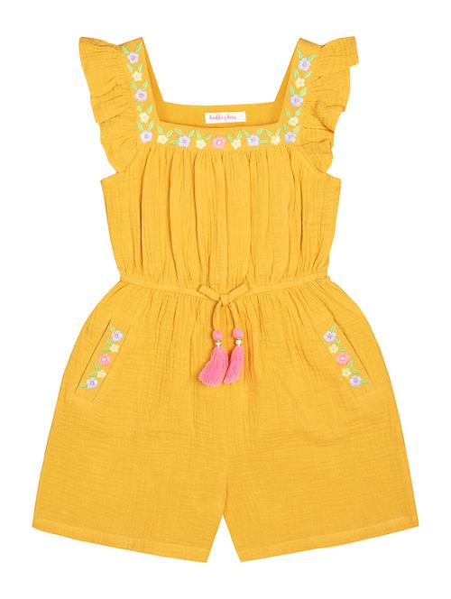 yellow embroidered playsuits - 17854841 - Very Small Image - 1