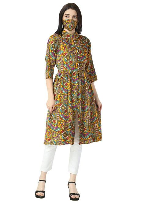 green rayon kurta - 17855467 - Very Small Image - 1