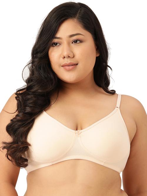 peach solid full coverage t-shirt bra - 17855618 - Very Small Image - 1